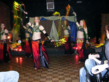 Narah and her students, The Tribe of Fire - Glowing Fans